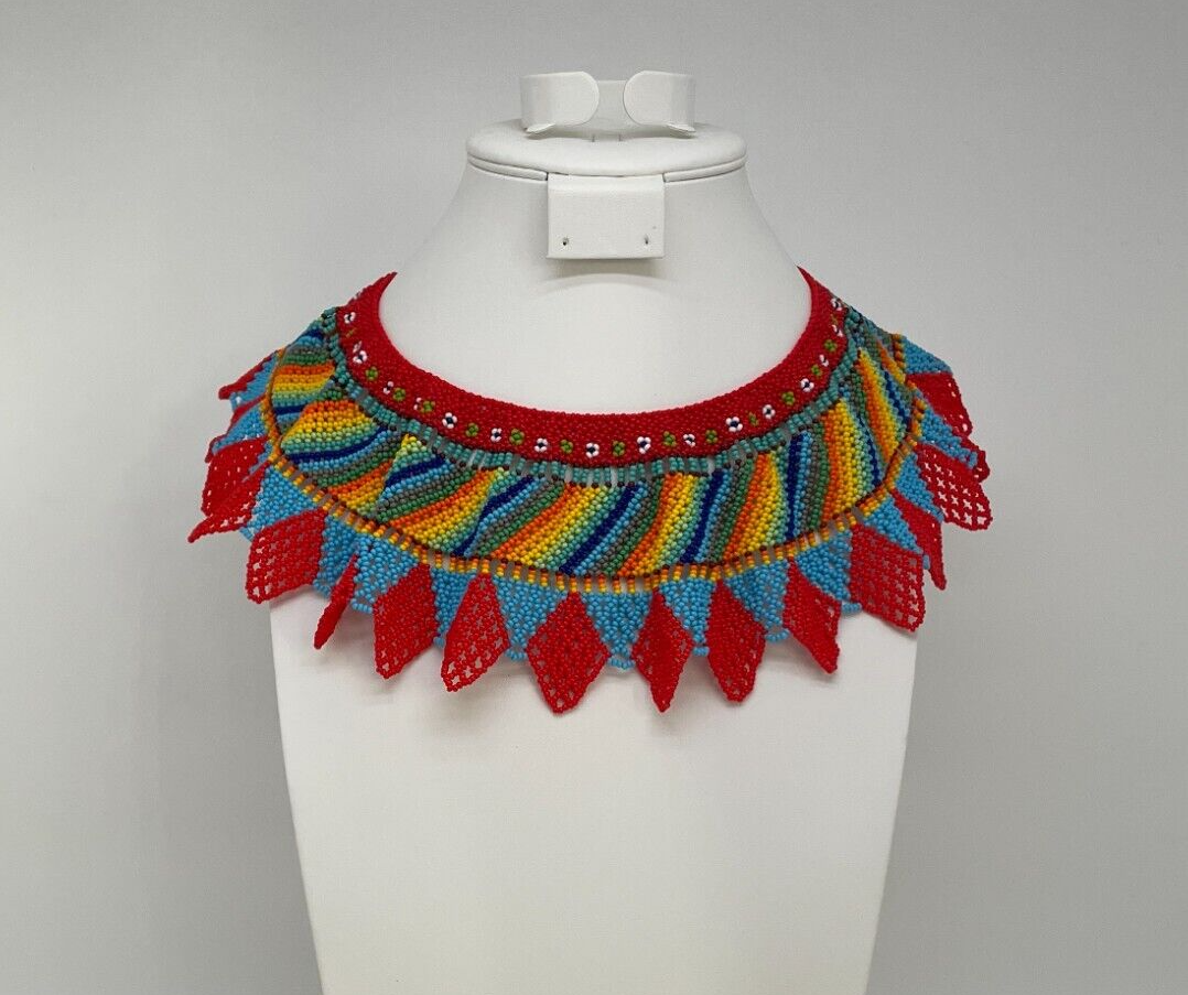 Embera Chami beaded necklace by women of the Colombian indigenous tribe 2041