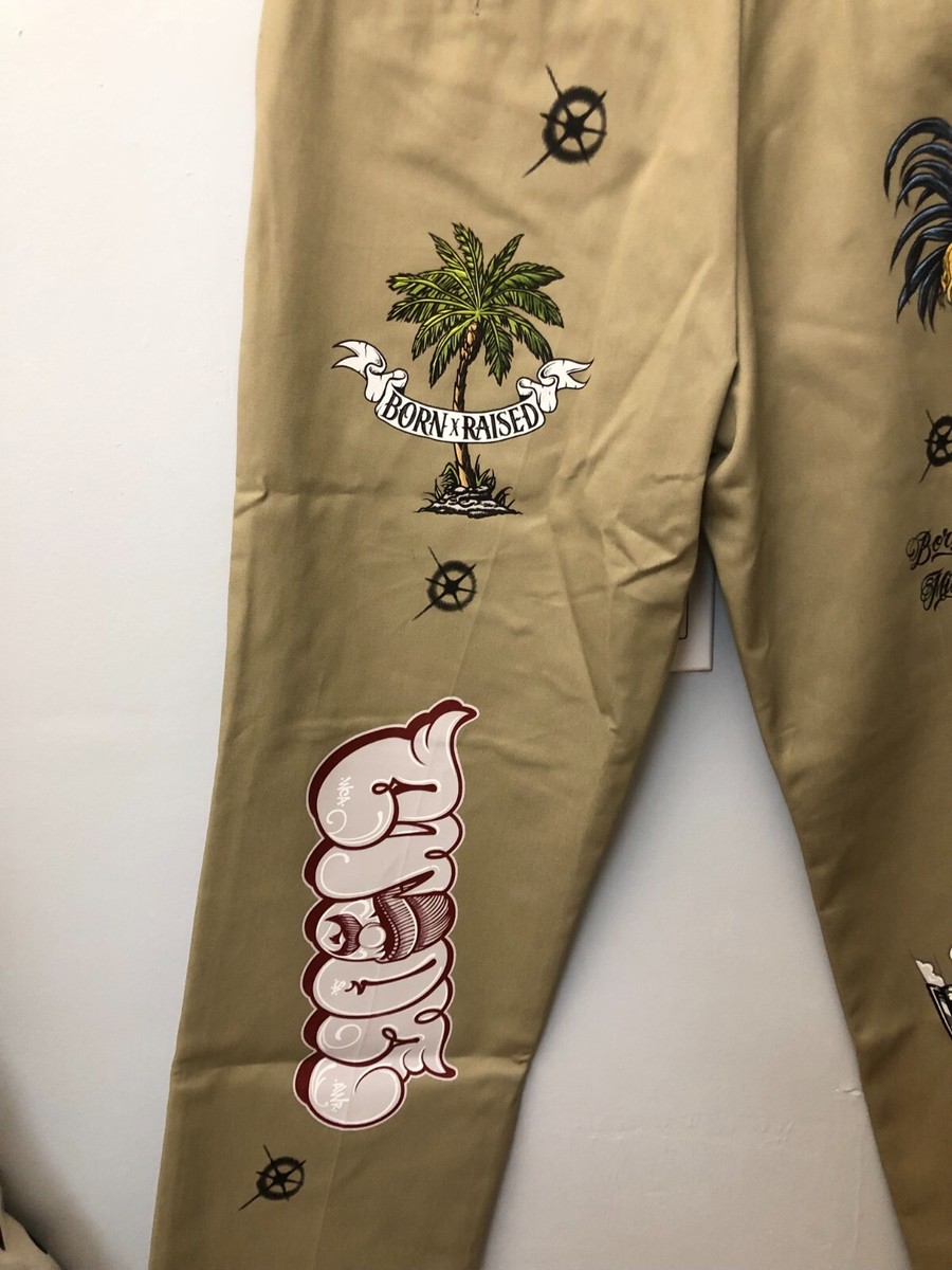 BORN X RAISED + MR. CARTOON DICKIES WORK PANTS: KHAKI 34X32 BORN X RAISED + MR. CARTOON DICKIES WORK PANTS: KHAKI 34X32