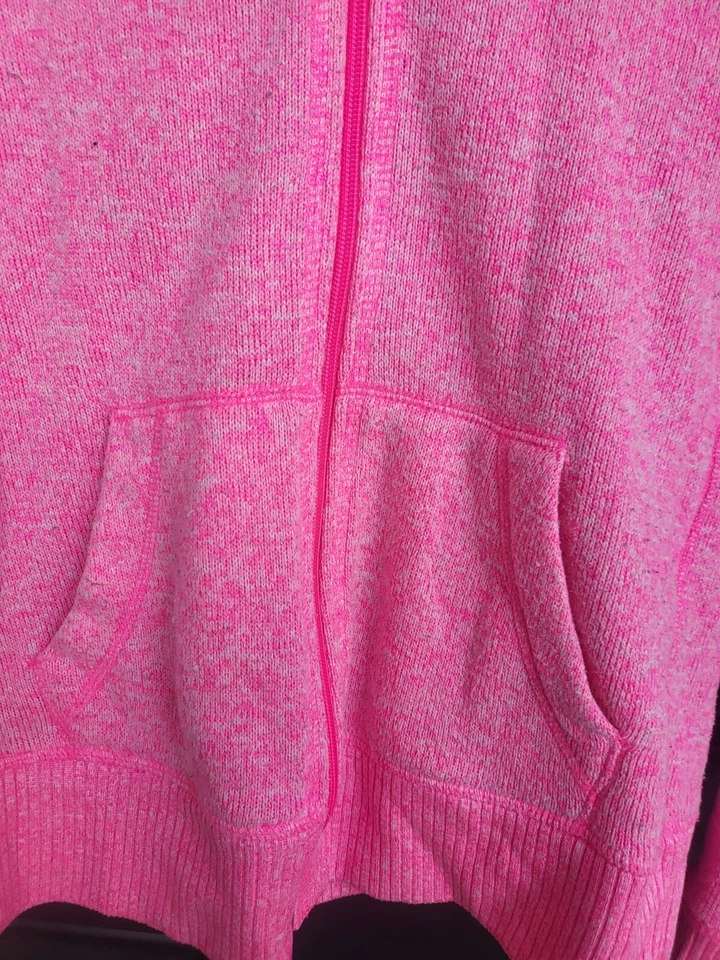 So Womens Zip Up Pink Long Sleeve Hooded Cotton Stretch Size Large - Image 4 of 4