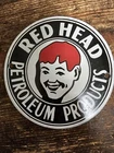 1950'S VINTAGE RED HEAD GAS STATION PORCELAIN SIGN