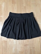 Black Solid Pleated Skirt Size S 4 