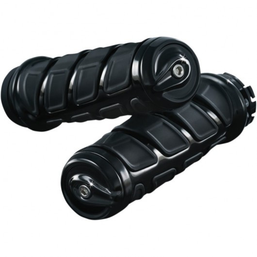 Poignées Kuryakyn Kinetic de finition noire premium pour motos Harley-Davidson