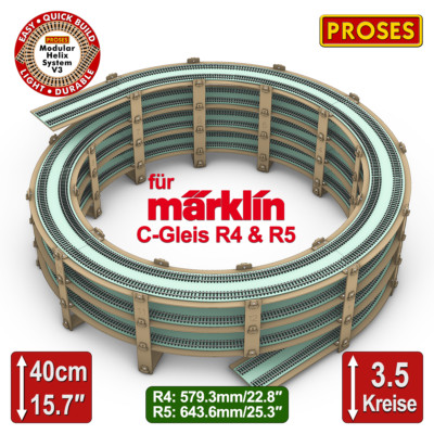 3.5 Kreis Gleiswendel für C-Gleis R4 & R5 / Helix for Marklin C-Track R4 & R5