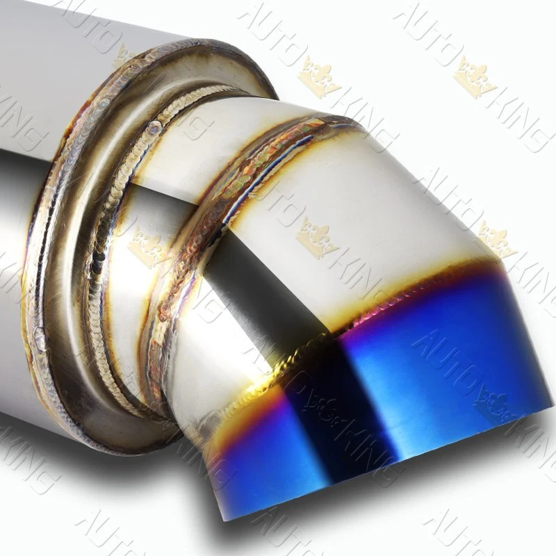 CUCHILLO CORTADOR UNIVERSAL 4" PUNTA QUEMADA 2.5" ENTRADA ACERO INOXIDABLE ESCAPE SILENCIADOR Foto 4 de 4