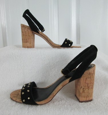 cork chunky heel sandals