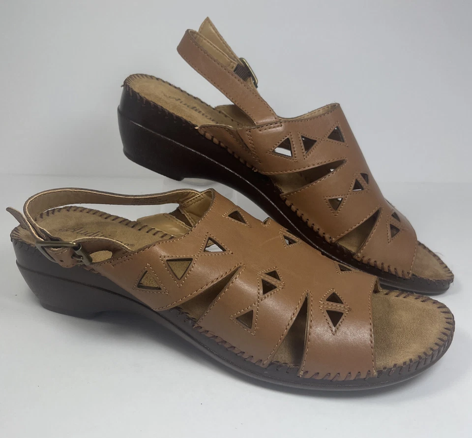 Auditions Womens Megan Brown Slingback Sandals Shoes 10N 1082965. New - Image 2 of 4