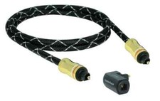 2m Home Cinema Lichtleiter Kabel | Alu-Gehäuse + Toslink-Winkelstecker Gold-2.0