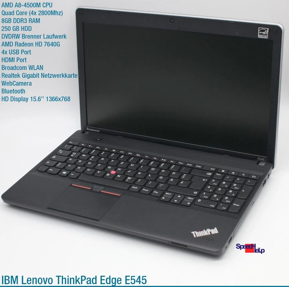 Notebook IBM Lenovo ThinkPad Edge E545 AMD A8-4500M Laptop ATI RADEON HD 7640G - Image 2 of 4