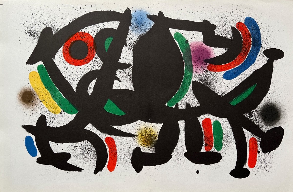 Joan Miro Original Stone Lithograph VIII Mourlot 1972 Doublepage
