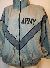 Skilcraft U.S. Army PFU Reflective Gray PT Windbreaker Jacket Size LARGE/Regular