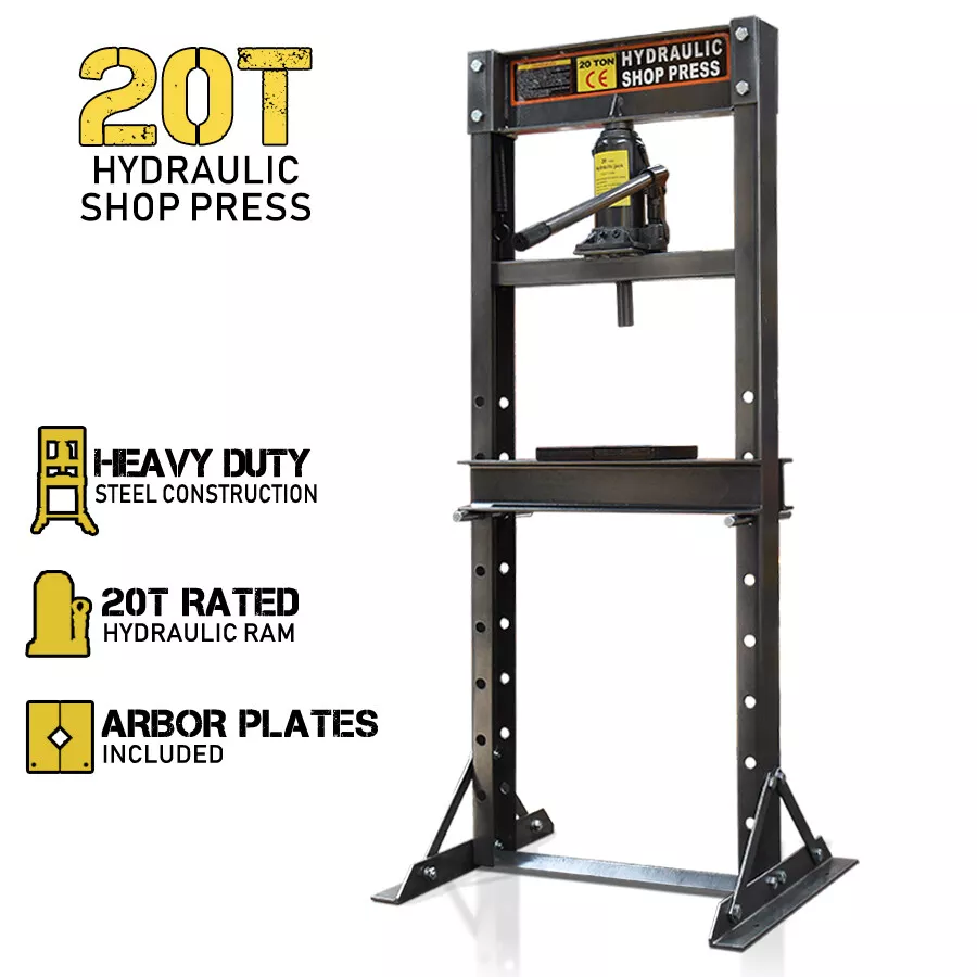 20 Ton Hydraulic Shop Press Workshop Garage Bending Jack Tool Stand Bearing