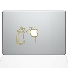 The Decal Guru Graffiti Apple Spray Can Decal Vinyl Sticker, 12" MacBook, Gol...