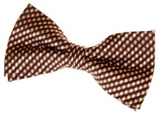 Vintage Three-Colour Polka Dots Woven Pre-tied Bow Tie 4.5" Brown