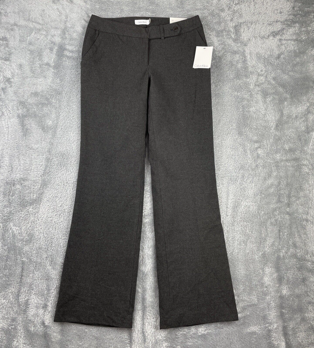 calvin klein women's classic fit dress pants Calvin Klein Classic Fit Dress Pants Black/White Woven Straight Leg Womens  0