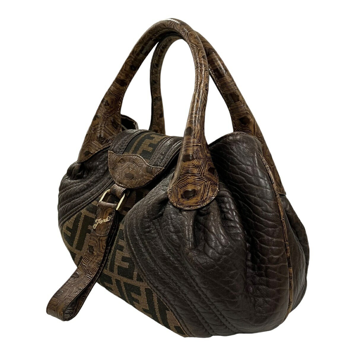 FENDI Spy Bag 8BR511 Zucca Pattern Handbag Canvas Brown | eBay