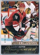 2015-16 UPPER DECK UD EXCLUSIVES YOUNG GUNS LAURENT DAUPHIN ROOKIE 078/100