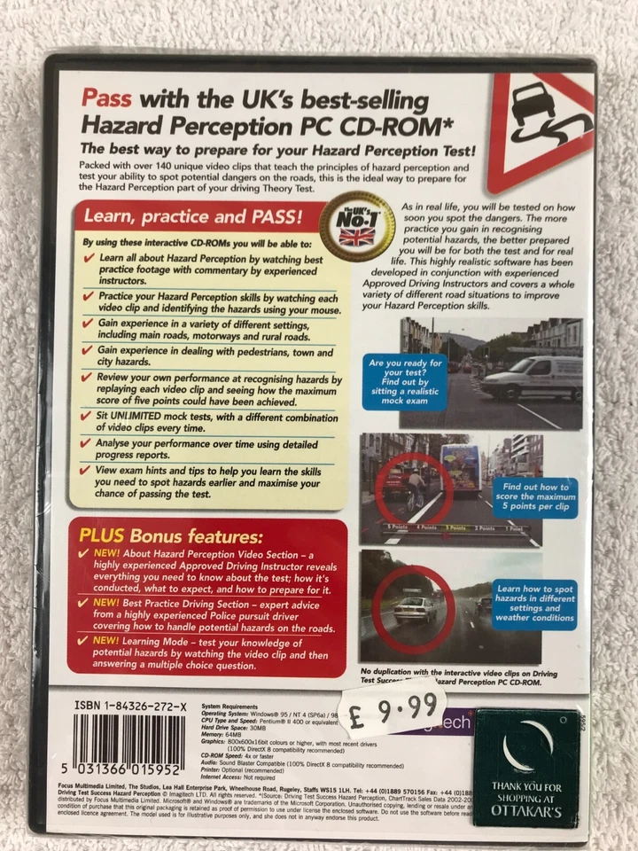 Driving Test Success Hazard Perception - Windows PC - NEW & SEALED - Image 2 of 2