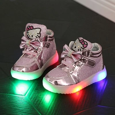 BOTTICELLI Scarpe Bambina Bambini con luci led Kitty Led Lights kids shoes sneakers
