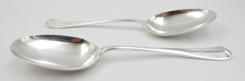 LOT VINTAGE DE 2 CUILLÈRES DE SERVICE ATKIN BROS. EP A1 POINÇON ARGENT 9", Royaume-Uni - Photo 5/13