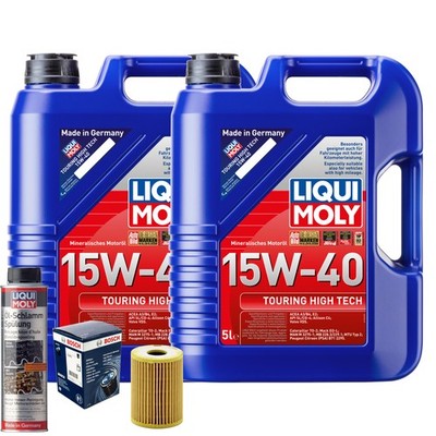 Motoröl 15W40 LIQUI MOLY Touring High Tech 10L+BOSCH Ölfilter +Ölschlammspülung