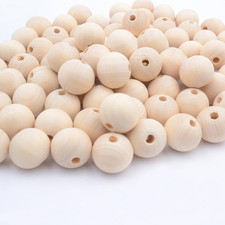 18Mm Wooden Beads for Craft,100Pcs round Natural Unfinished Wood Beads for DIY C