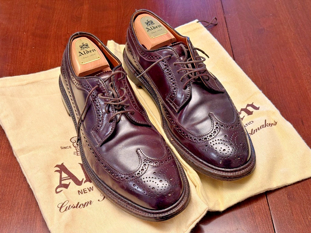 Alden 975 Color 8 Shell Cordovan Long Wing Blucher