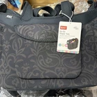 Built Go-Go Diaper Tote Bag Night Damask Black Gray Pink Lining HTF Zip Retired