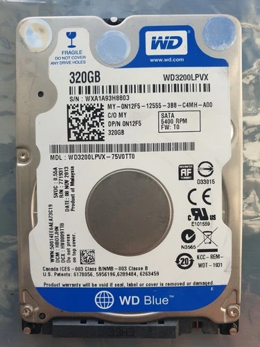 Western Digital 320GB WD3200LPVX-75V0TT0 2.5" SATA HARD DRIVE WD - DCM: HB0TJHN