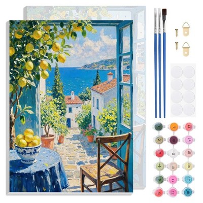 Framed Landscape Paint By Numbers Kit For Adults DIY Wall Art Decoration In