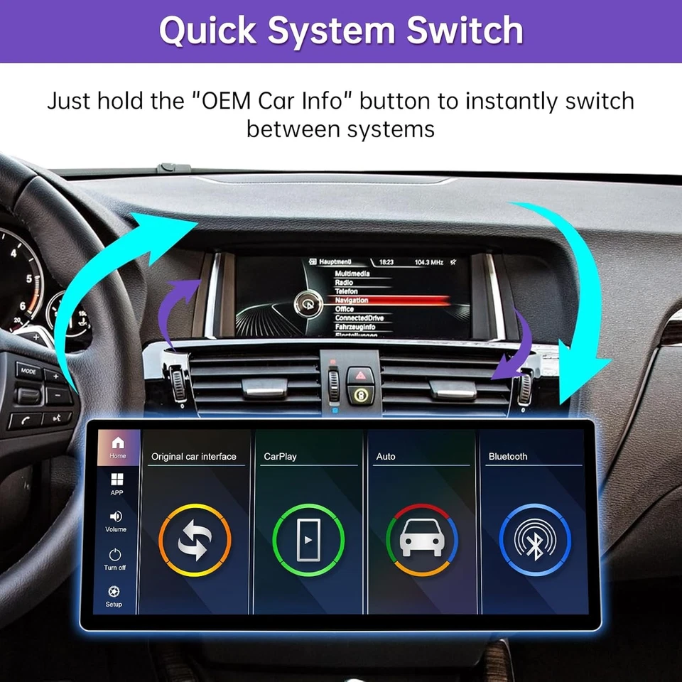 12.3" Car Stereo Radio CarPlay Android Auto BMW X3 X4 2013–2016 GPS WiFi NBT F25 - Image 4 of 4