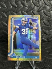 2025 Topps Chrome Football Jake Bates Gold /50 Leather Football Refractor