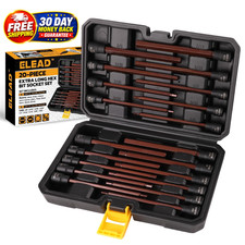 Extra-long Allen Hex Bit Socket Set 20-piece 38 Inch Drive 150mm S2 Steel St Extra-long Allen Hex Bit Socket Set 20-piece 38 Inch Drive 150mm S2 Steel St