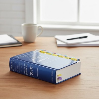 Comprehensive 100-Tab DSM-5-TR Index Set with Alignment Guide & Disorder Sheets