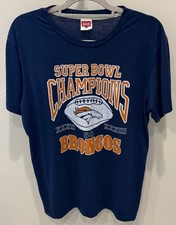 Denver Broncos Super Bowl Champs XXXII XXXIII 50 Hommage T-shirt Homme Large Marine
