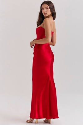HOUSE OF CB'Persephone'ScarletStrapless Corset Maxi Dress/Size XS-US  2-4/CA5381 | eBay