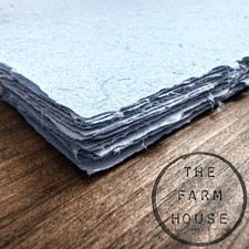 Handmade Denim Paper -8.5 X 11.5 - Antique Laid  Deckled Edge -10 Pack -  DENIM  