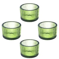 4 StüCk Teelichthalter, TeelichtgläSer Kerzenhalter Glas Votivkerzenhalter, GrüN