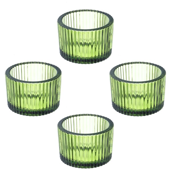 4 StüCk Teelichthalter, TeelichtgläSer Kerzenhalter Glas Votivkerzenhalter, GrüN-image