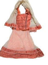 Girls Traditional Ethiopian Outfit 3 Pcs Skirt Top and Scarf New Vintage 5-6 Yrs