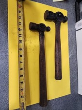 2-vintage Ball Peen Hammers 24oz 16oz. Original Handles Actual Wt 36oz 20oz