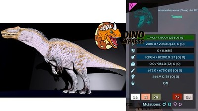 Acrocanthosaurus 58 DAMAGE Clone ARK🦕 Survival Ascended ASA PVE