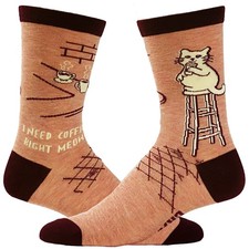 Women's I Need Coffee Right Meow Socks Funny Pet Cat Lover Kitty Novelty