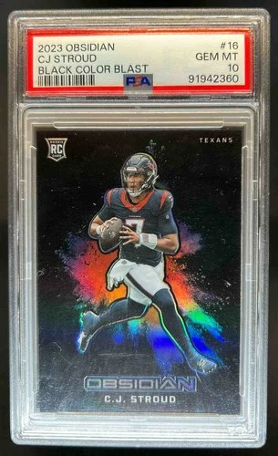 2023 Obsidian C.J. Stroud Color Blast SSP RC Black #16 Texans PSA 10