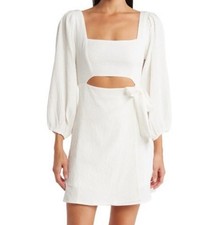ASTR The Label Medium White Wrap Skirt Cutout Mini DRESS Party Coquette