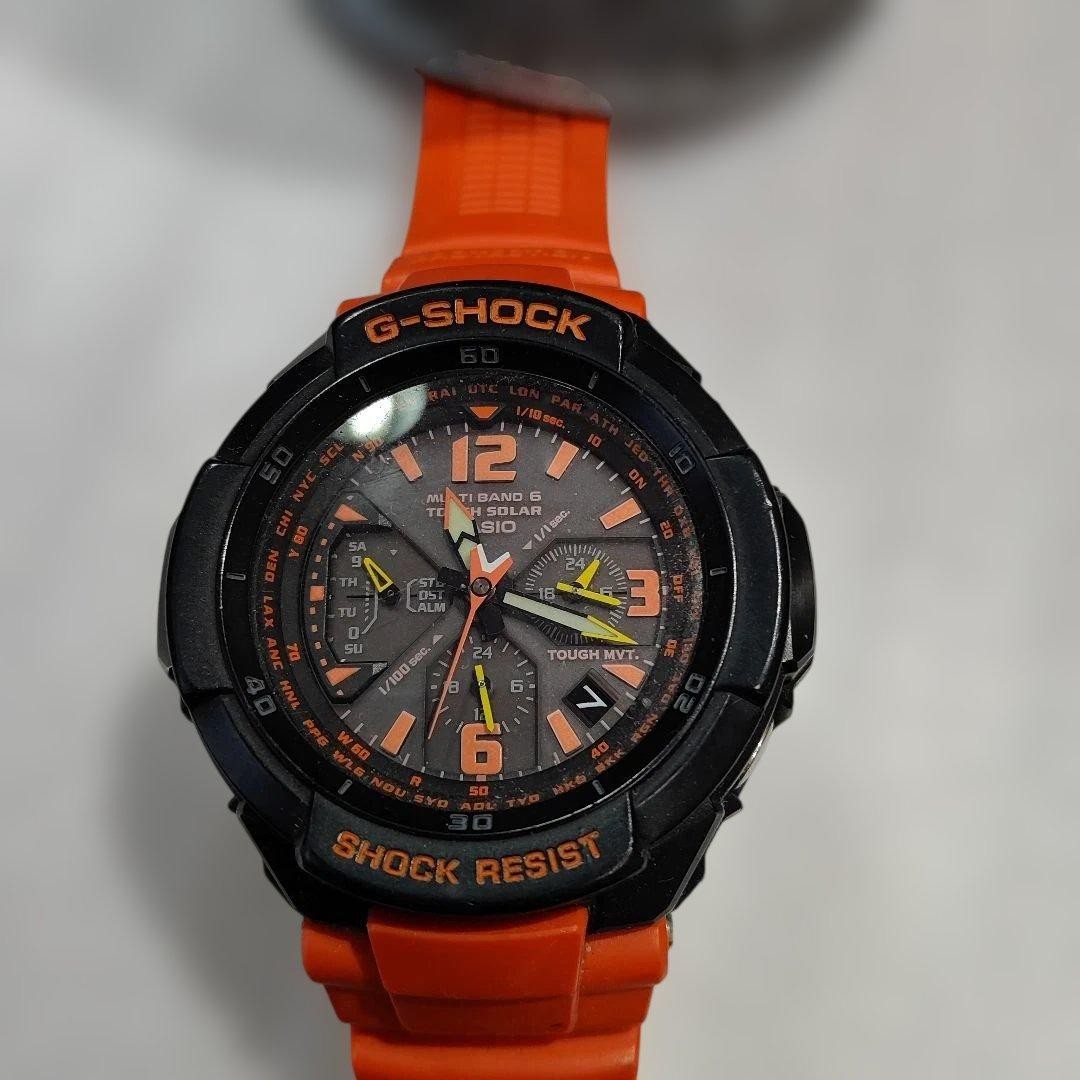 CASIO G-SHOCK GW-3000 Sky Cockpit Men's Watch Orange Strap Tested