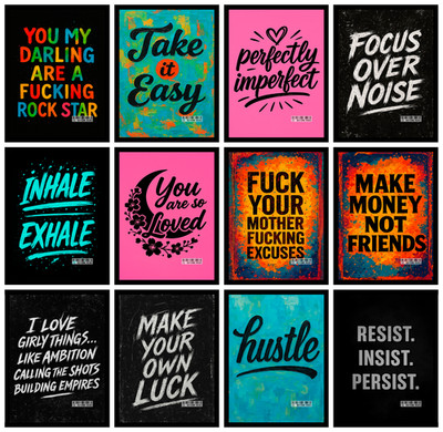 Motivationsposter fürs Leben - Fitnessstudio, Bar, Büro, Sport - Wohndeko Wandbild