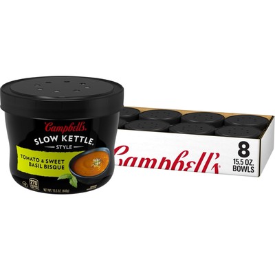 Campbell's Slow Kettle Tomato & Sweet Basil Bisque 15.5 oz (Pack of 8)