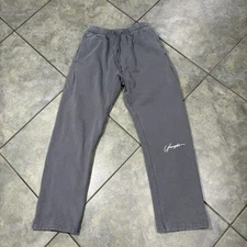 YoungLA Sunday Sweatpants Gray Joggers Sz S Relaxed Embroidered Logo Street Wear
