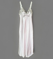 VTG Claire Sandra Lucie Ann Beverly Hills Pink Lace Keyhole Nightgown Petite
