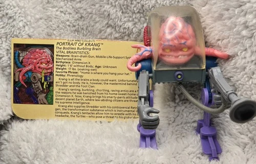 TMNT 1989 Vintage Teenage Mutant Ninja Turtles KRANG Playmates w/Card
